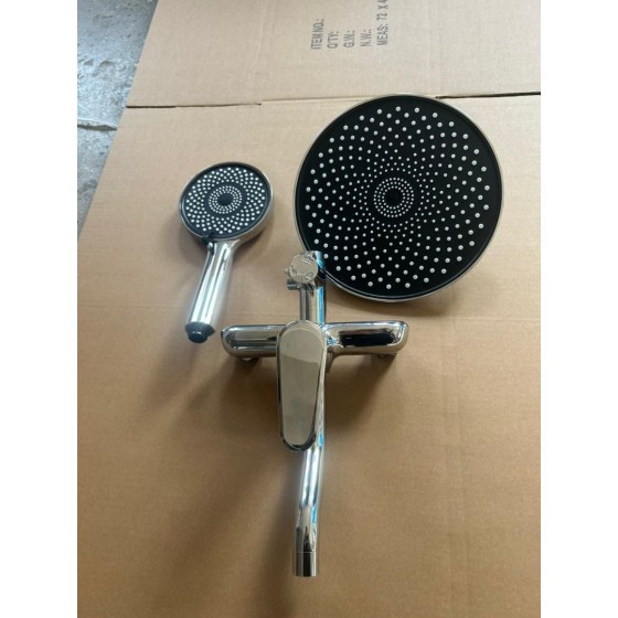 N2221 chrome shower and 570 gram pole and round rose ,pvc hose ,